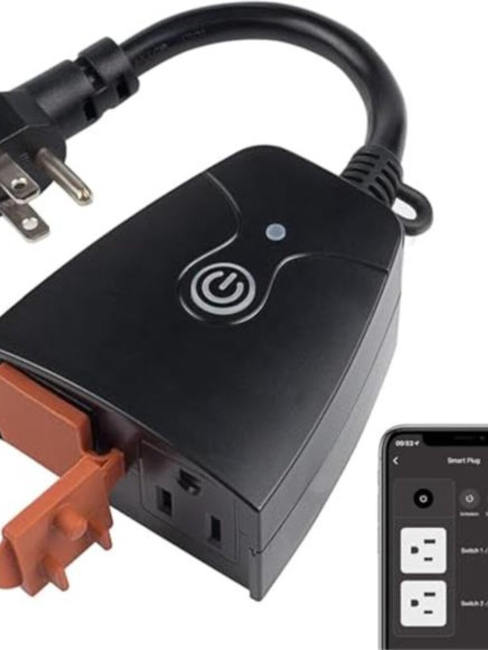 Outdoor Smart WiFi Plug, HBN Heavy Duty Wi-Fi Timer with Two Grounded Outlet